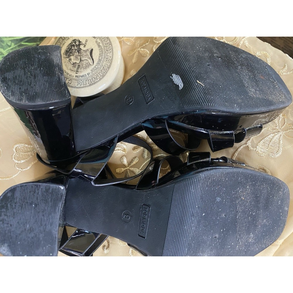 Sole Senseability Sandals Black Patent Leather Strappy Sandals Sz 9 - Picture 4 of 5
